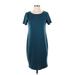 Pink Blush Casual Dress - Sheath: Teal Solid Dresses - Women's Size Small