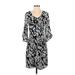 Karl Lagerfeld Paris Casual Dress: Black Floral Motif Dresses - Women's Size 4