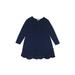 Just Blanks Dress - Shift: Blue Solid Skirts & Dresses - Kids Girl's Size 6X