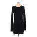 Athleta Casual Dress - Bodycon Crew Neck Long sleeves: Black Print Dresses - Women's Size X-Small