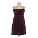 Banana Republic Factory Store Casual Dress - A-Line Scoop Neck Sleeveless: Burgundy Print Dresses - New - Women's Size Large Petite