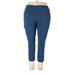 Sonoma Goods for Life Casual Pants - High Rise Skinny Leg Cropped: Blue Bottoms - Women's Size 18