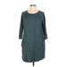 Cherish Casual Dress - Shift: Teal Marled Dresses - Women's Size Large