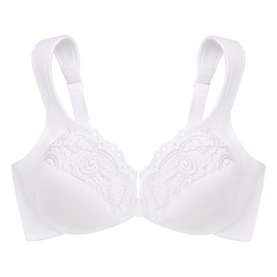 GLAMORISE Vorderverschluss-WonderWire-BH - Weiss 100D Damen Image
