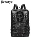 JIEROTYX-Sac de Voyage de Style Punk pour Femme et Homme Sac à Dos Noir Tête de Mort Ceinture