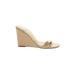 Olivia Ferguson Wedges: Tan Print Shoes - Women's Size 8 - Open Toe