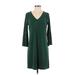 MICHAEL Michael Kors Casual Dress - Shift V-Neck 3/4 sleeves: Green Print Dresses - Women's Size X-Small