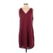 Old Navy Casual Dress - Mini V Neck Sleeveless: Burgundy Print Dresses - Women's Size Small