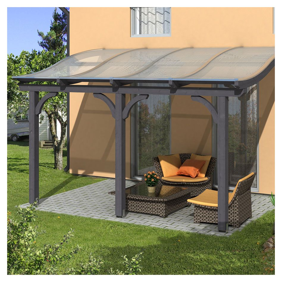 Skan Holz Terrassenüberdachung Venezia Terrassendach, 648x289 cm, Eiche Hell Image