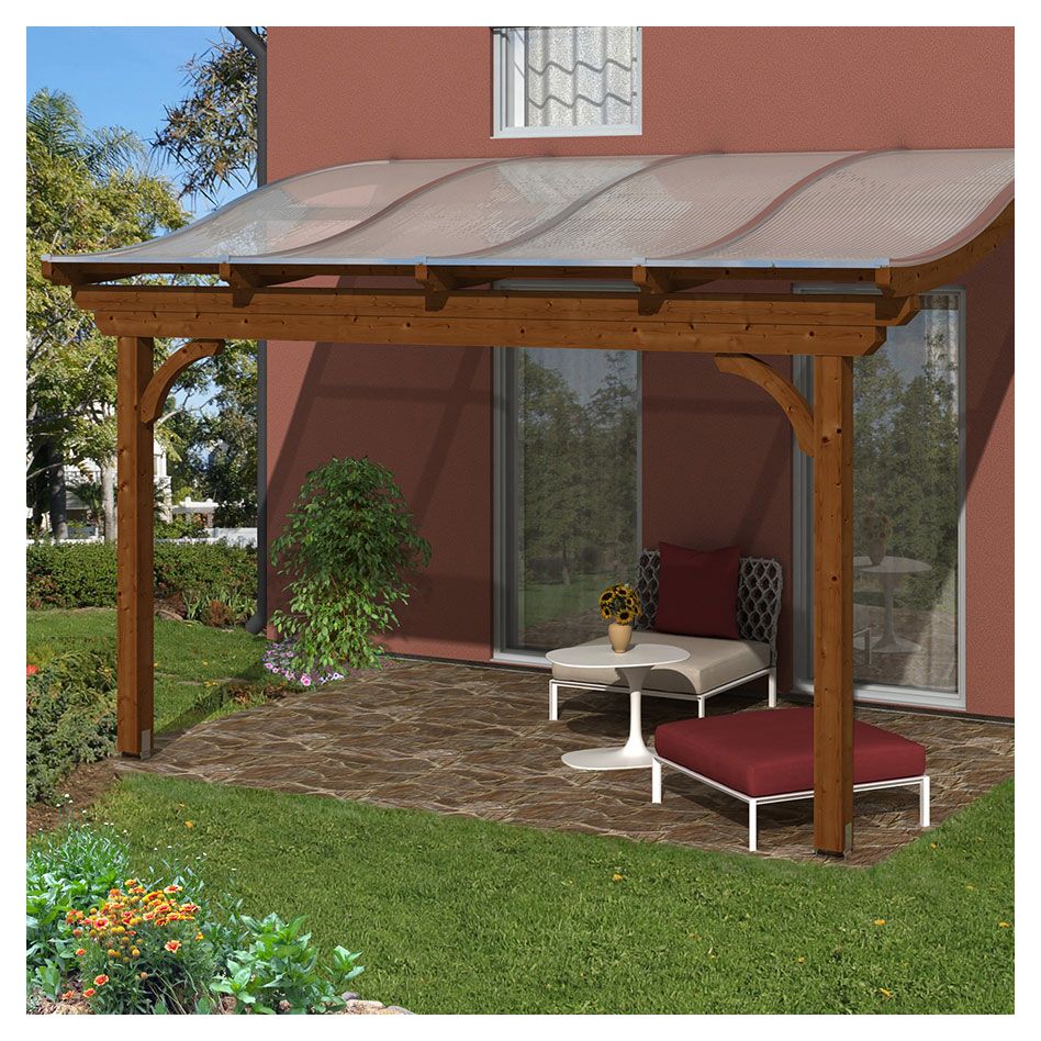 Skan Holz Terrassenüberdachung Verona Terrassendach, 541x289 cm, Weiß Image