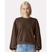 American Apparel RF494 Women's ReFlex Fleece Crewneck Sweatshirt in Brown size Medium | Cotton/Polyester Blend