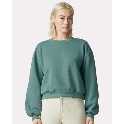 American Apparel RF494 Women's ReFlex Fleece Crewneck Sweatshirt in Arctic size Large | Cotton/Polyester Blend
