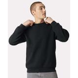 American Apparel RF496 ReFlex Fleece Crewneck Sweatshirt in Black size 2XL | Cotton/Polyester Blend