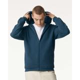 American Apparel RF497 ReFlex Fleece Full Zip Hoodie in Sea Blue size 2XL | Cotton/Polyester Blend