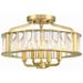 Libby Langdon for Crystorama Farris 4 Light Aged Brass Ceiling Mount