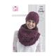 Knitting Pattern: Super Chunky Winter Accessories. Knit a Poncho, Wide Scarf, Snood and Hat For Ladies in Super Chunky Yarn