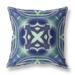 16"x16" Evening Blue Green Zippered Broadcloth Geometric Throw Pillow