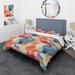 Designart "Soft Color Multicolor Abstract Neutrality Wave II" Modern Bedding Cover Set With 2 Shams