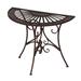 Kinbor Half-moon Outdoor Patio Table, Semi-circular Side Table, Retro Metal Coffee Table for Backyard Lawn Balcony,Gold