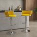 Set of 2 Bar Stool Adjustable Swivel with Gold Frame