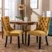 High-end Tufted Solid Wood Contemporary Velvet Upholstered Dining Chair with Wood Legs Nailhead Trim 2-Pcs Set,Gloden