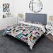 Designart "Urban Geometric Ii" Modern Bedding Cover Set With 2 Shams