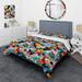 Designart "Colorful Popart Vortex Fusion I" Modern Bed Cover Set With 2 Shams