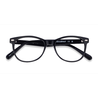 Unisex s round Black Plastic Prescription eyeglasses - Eyebuydirect s Skedaddle