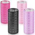 4 Pieces Hair Rollers Self Grip Roller Bangs Aluminium Core Curler Roller Hairdressing Curler for Long Hair Bang Roller Women Hairstyle (Rose Red Light Pink Purple Black 4.7 x 2 Inch)