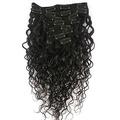 Doren Deep Curly Clip In Human Hair Extensions for Women 8Pcs 20Clips 120g Brazilian Remy Wavy Curly Hair Natural Color 24 Inches