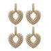 2 Pairs Earrings for Girls Pearl Wedding Decor Trendy Heart Hoop Screw Back Bride