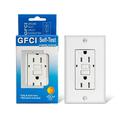 15amp GFCI Outlet Receptacle-Electrical White Self Testing Tamper Resistant Duplex Ground Fault Circuit Interrupter Outlet Included LED Light Wall Plate and Screws UL Listed