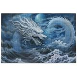 Beautiful White Dragon Puzzles for Adults and Kids s Wooden Jigsaw Puzzles Puzzle for Adults Fun Challenging Brain Exercise Family Game Creative Gift for Friends Grandparents