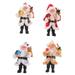 4pcs Adorable Santa Claus Model Decorative Resin Doll Christmas Desktop Ornaments for Home Office (Red Red Green Blue and Beige)