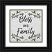 Prime Marcus 12x12 Black Ornate Wood Framed with Double Matting Museum Art Print Titled - Bless Our Family