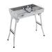 HANXIULIN Charcoal Grill Portable BBQ Grill Large Folding Barbecue Grill Stainless Steel Camping Grill for Outdoor Picnic Patio Garden Backyard & Camping Suitable for 5 To 7 People