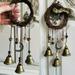 Taylongift Christmas Valentine s Day 2023 Halloween Witch Bells Doorknob Pendants Rattan Wind Chimes Witches Pray Crystal Wind Chimes Home Decoration