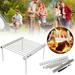 HANXIULIN for Grill Portable Outdoor Picnics Grill Camping Barbeque Folding Cooking Camping & Hiking Outdoor Baking Tray Holder Home Kitchen Supplies