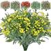 Nvzi 6 Bundles Artificial Flowers for Outdoors Faux Outdoor Plants UV Resistant Flowers Fake Plastic Plants Flowers for Garden Window Hanging Planter (Yellow)