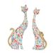 2Pcs 9.8in Oil Painting Cat Statues Abstract Couple Resin Cat Figurines Cat Sculpture for Bedroom Office Hotel Bookshelf Desktop Decor[KY145]