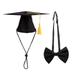 1 Set of Birthday Hat Doctorial Hat Set Reusable Pet Hat Bow Tie Set Glittering Pet Birthday Party Hat (Black)