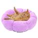 Esaierr Plush Cat Dog Bed Versatile Round Pet Mat Small Cat Dog Bed Antiskid Bottom Round Flower Cat and Dog Pet Cuddly Soft and Comfortable Four Seasons Warm Plush Pet Mat