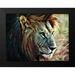 Aldridge Ashley 24x19 Black Modern Framed Museum Art Print Titled - Lion Stalking Prey