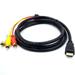 Teissuly HDMI to RCA Cable 5ft/1.5m HDMI Male to 3RCA AV Composite Male M/M Connector Adapter Cable Cord Transmitter for TV HDTV DVD