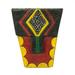 Geometric Personage,'Geometric African Wood and Aluminum Mask from Ghana'