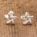 Brilliant Star,'Polished Celtic Star Themed Sterling Silver Stud Earrings'