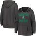 Women's Champion Heather Charcoal Michigan State Spartans Plus Size Heart & Soul Notch Neck Pullover