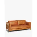 John Lewis Nest Medium 2 Seater Leather Sofa, Light Leg, Butterscotch Leather