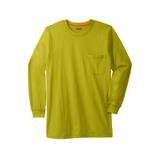 Men's Big & Tall Heavyweight Crewneck Long-Sleeve Pocket T-Shirt by Boulder Creek in Bright Pistachio (Size 8XL)