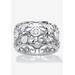 Women's 1 Tcw Round Cubic Zirconia .925 Sterling Silver Scroll Eternity Ring by PalmBeach Jewelry in Silver (Size 8)